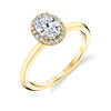 Oval Cut Solitaire Halo Engagement Ring - Elsie 14k Gold Yellow