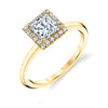Princess Cut Solitaire Halo Engagement Ring - Elsie 18k Gold Yellow