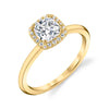 Cushion Cut Solitaire Halo Engagement Ring - Elsie 14k Gold Yellow