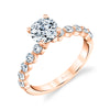 Round Cut Single Prong Engagement Ring 0.50 Ct. - Karol 18k Gold Rose