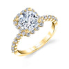 Cushion Cut Classic Halo Engagement Ring - Athena 18k Gold Yellow