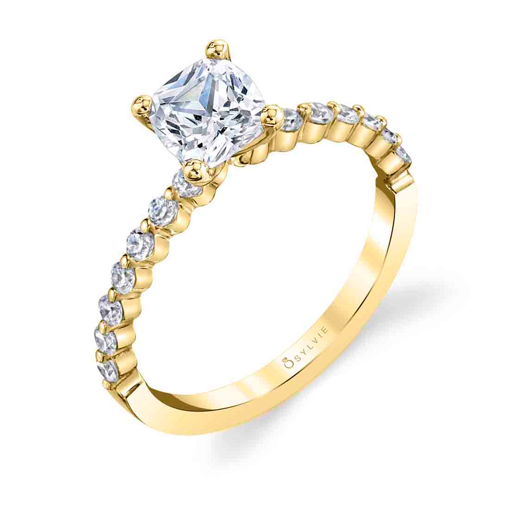 Cushion Cut Classic Engagement Ring - Athena 18k Gold Yellow