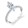 Marquise Cut Classic Engagement Ring - Athena Platinum White