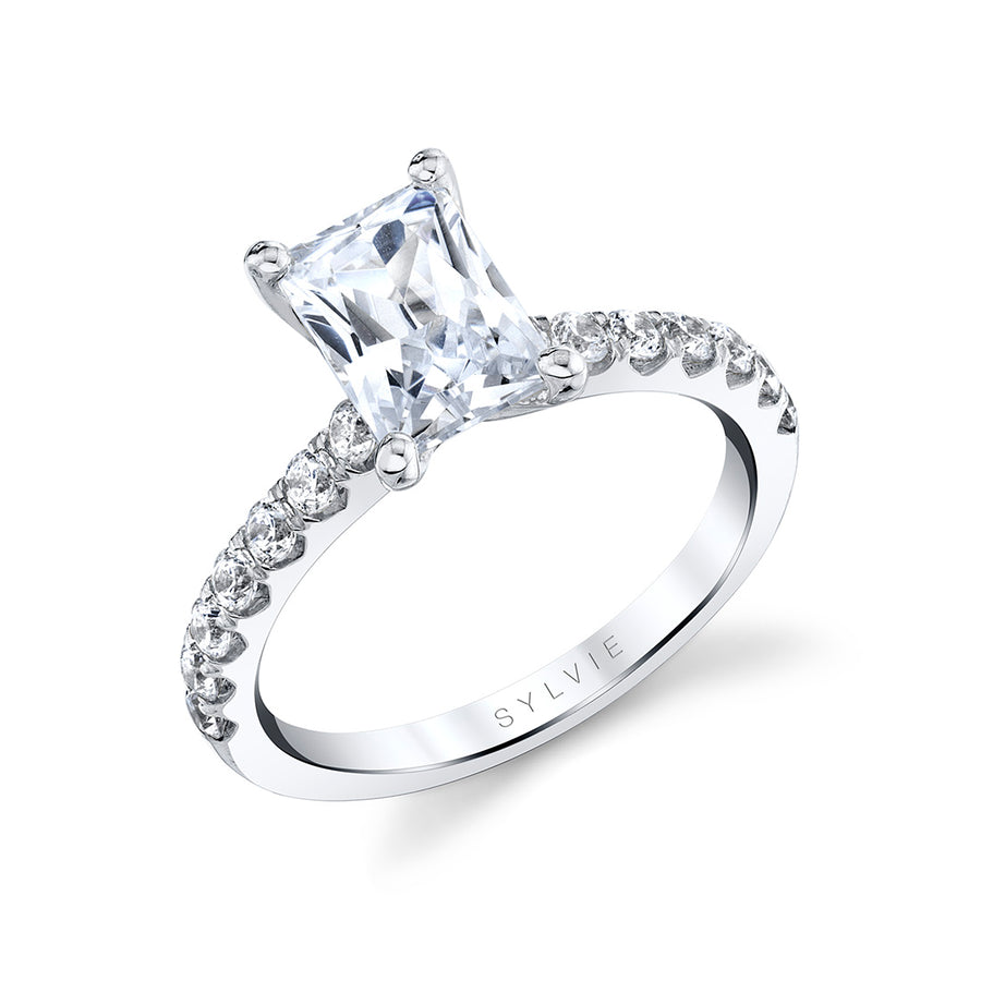 Radiant Cut Classic Engagement Ring - Aimee Platinum White
