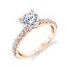Round Cut Classic Engagement Ring - Aimee 18k Gold Rose