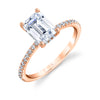 Emerald Cut Classic Engagement Ring - Maryam 18k Gold Rose