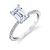 Emerald Cut Classic Engagement Ring - Maryam 18k Gold White
