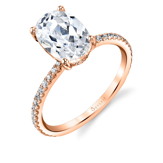 Sylvie Oval Cut Classic Engagement Ring - Maryam 14k Gold Rose