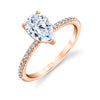 Pear Shaped Classic Engagement Ring - Maryam 18k Gold Rose