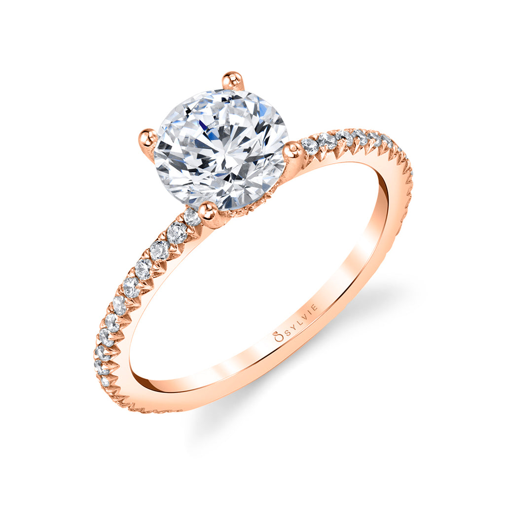 Round Cut Classic Engagement Ring - Maryam 18k Gold Rose