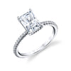 Radiant Cut Classic Engagement Ring - Maryam 18k Gold White