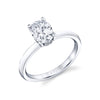 Oval Cut Solitaire Engagement Ring - Joanna 18k Gold White