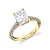 Emerald Cut Hidden Halo Pave Engagement Ring - Peighton 18k Gold Yellow