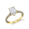 Pear Shape Hidden Halo Pave Engagement Ring - Peighton 14k Gold Yellow