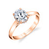Oval Cut Hidden Halo Solitaire Engagement Ring - Fae 18k Gold Rose