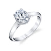 Oval Cut Hidden Halo Solitaire Engagement Ring - Fae Platinum White
