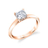 Princess Cut Hidden Halo Solitaire Engagement Ring - Fae 18k Gold Rose