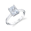 Radiant Cut Hidden Halo Solitaire Engagement Ring - Fae 18k Gold White