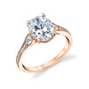 Oval Cut Unique Engagement Ring - Esmeralda 14k Gold Rose