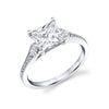 Princess Cut Unique Engagement Ring - Esmeralda 14k Gold White