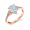 Pear Shaped Unique Engagement Ring - Esmeralda 18k Gold Rose