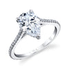 Pear Shaped Classic Hidden Halo Engagement Ring - Steffi 18k Gold White