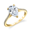 Pear Shaped Classic Hidden Halo Engagement Ring - Steffi 18k Gold Yellow