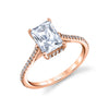 Radiant Cut Classic Hidden Halo Engagement Ring - Steffi 14k Gold Rose