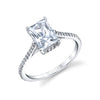 Radiant Cut Classic Hidden Halo Engagement Ring - Steffi Platinum White
