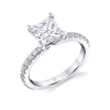 Princess Cut Classic Engagement Ring - Vanessa 18k Gold White