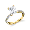 Emerald Cut Classic Pave Engagement Ring - Braylin 14k Gold Yellow