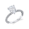 Pear Shaped Classic Pave Engagement Ring - Braylin Platinum White
