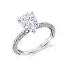 Pear Shaped Classic Pave Engagement Ring - Braylin 14k Gold White