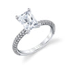 Radiant Cut Classic Pave Engagement Ring - Braylin 18k Gold White
