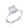 Cushion Cut Solitaire Hidden Halo Engagement Ring - Carter Platinum White