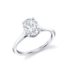Oval Cut Solitaire Hidden Halo Engagement Ring - Carter Platinum White