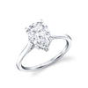 Pear Shaped Solitaire Hidden Halo Engagement Ring - Carter 14k Gold White
