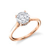 Round Cut Solitaire Hidden Halo Engagement Ring - Carter 14k Gold Rose