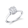 Round Cut Solitaire Hidden Halo Engagement Ring - Carter 14k Gold White