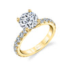 Round Cut Classic Wide Band Engagement Ring - Marlise 18k Gold Yellow