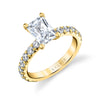 Radiant Cut Classic Wide Band Engagement Ring - Marlise 14k Gold Yellow