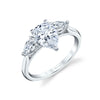Pear Shaped 1.5 Ct Three Stone Engagement Ring - Martine 18k Gold White
