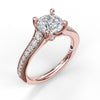 Fana Classic Diamond Engagement Ring with Detailed Milgrain Band