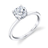 Round Cut High Polish Solitaire Engagement Ring - Carina Platinum White