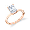 Radiant Cut Hidden Halo Engagement Ring - Melany 18k Gold Rose