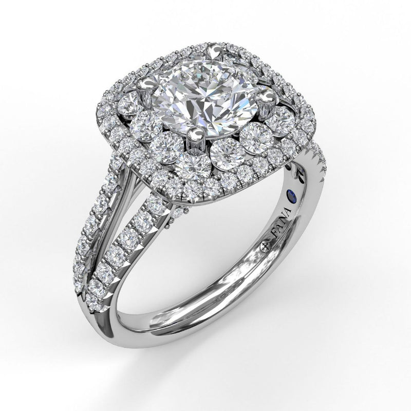 Fana Exquisite Unique Double Halo Engagement Ring