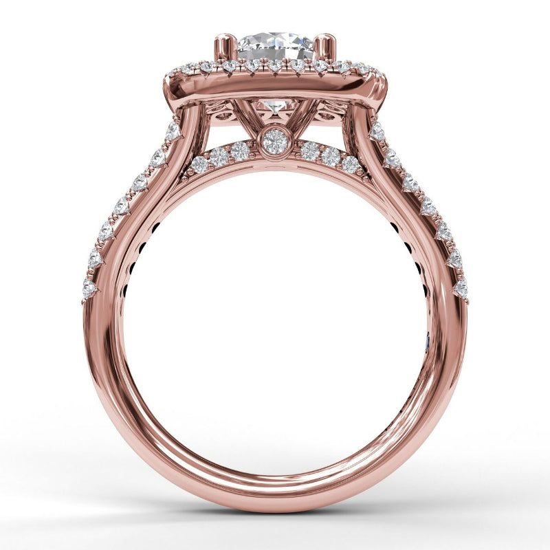 Fana Exquisite Unique Double Halo Engagement Ring