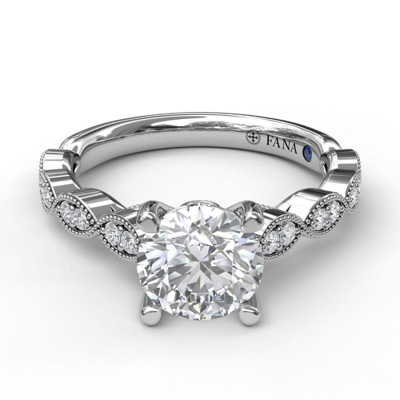 Fana Vintage Marquise Accent Engagement Ring