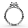 Fana Classic Diamond Halo Engagement Ring with a Subtle Split Band