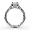 Fana Classic Diamond Halo Engagement Ring with a Subtle Split Band